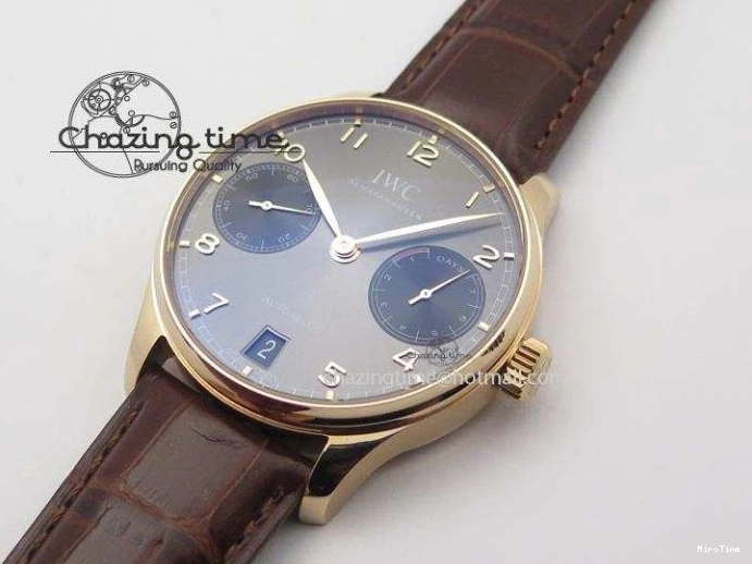 MIROTIME 0204 Unisex Portuguese Real PR RG IW500702 ZF 1:1 Best Edition On Brown Leather Strap A52010 V 7303